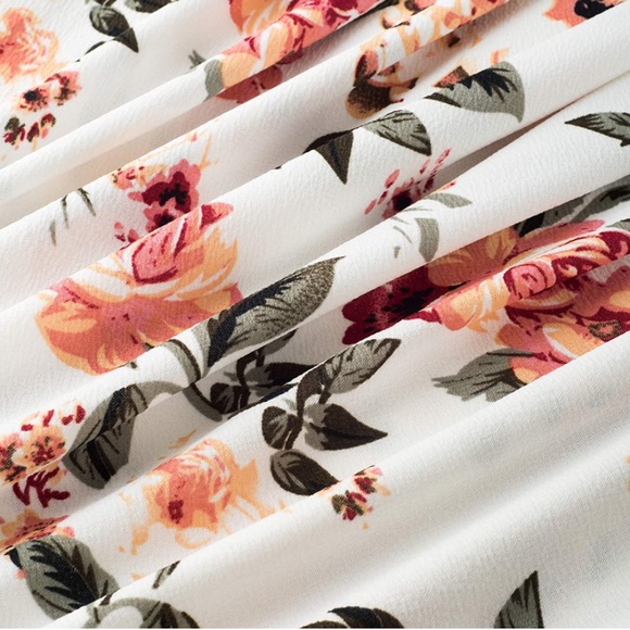 White Floral Cocktail Dress - Picture 5 of 6